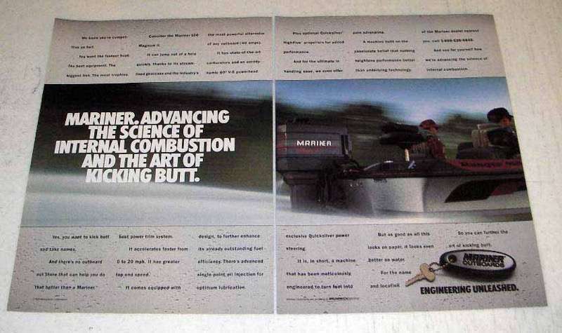 Primary image for 1991 Mariner Outboard Motors Ad - Art of Kicking Butt