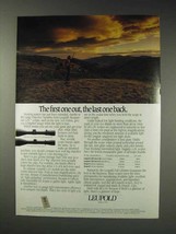 1991 Leupold Scopes Ad - The First One Out Last One Back - £14.87 GBP