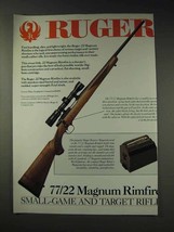 1991 Ruger 77/22 Magnum Rimfire Rifle Ad - $18.49