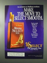 1993 Winston Select Box Cigarettes Ad - Select Smooth - £15.16 GBP