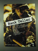 1994 U.S. Army Reserve Ad - Bank Teller - £14.55 GBP