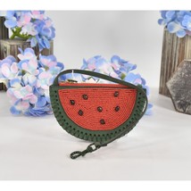 Tory Burch Beaded Watermelon Nubuck Leather Coin Purse NWT - $123.26