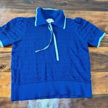 Forward Women's Blue V-Neck Knit Pullover Sweater Size M Casual Spring - $8.71