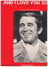And I Love You So Sheet Music Don McLean Perry Como - $3.60
