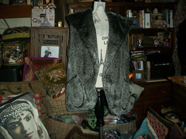 HUMANOID Bewitching Rare Gray Faux Fox Hunt Vest Coat Size M - $123.75