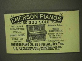 1893 Emerson Pianos Ad - 60,000 sold - $18.49