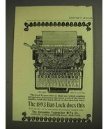 1893 Columbia Bar-Lock Typewriter Ad - Does This - £14.55 GBP