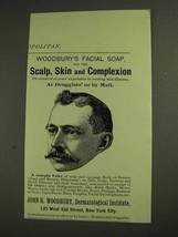 1893 Woodbury&#39;s Facial Soap Ad - Scalp, Skin Complexion - £14.26 GBP