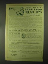 1903 Wood, Harmon Ad - NYC Real Estate, Russell Sage - £14.50 GBP