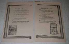 1893 Franco-American Soup and Blooker&#39;s Dutch Cocoa Ad - $18.49