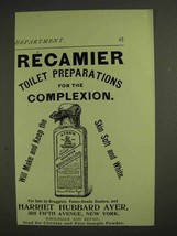 1893 Harriet Hubbard Ayer Recamier Ad - NICE - $18.49