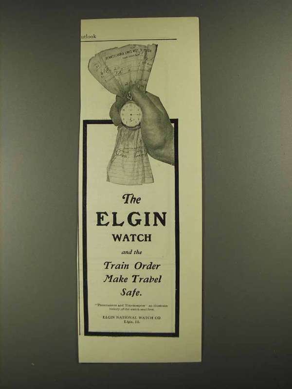 1903 Elgin National Watch Co Ad - Train Order - £14.53 GBP