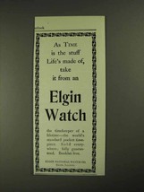 1903 Elgin Watch Ad - Time is Stuff Life&#39;s Made Of - £14.50 GBP