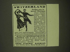1911 Swiss Federal Railroad Ad - Spend Christmas - $18.49