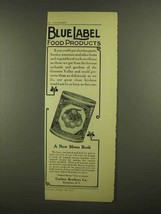 1908 Curtice Brothers Blue Label White Cherries Ad - $18.49