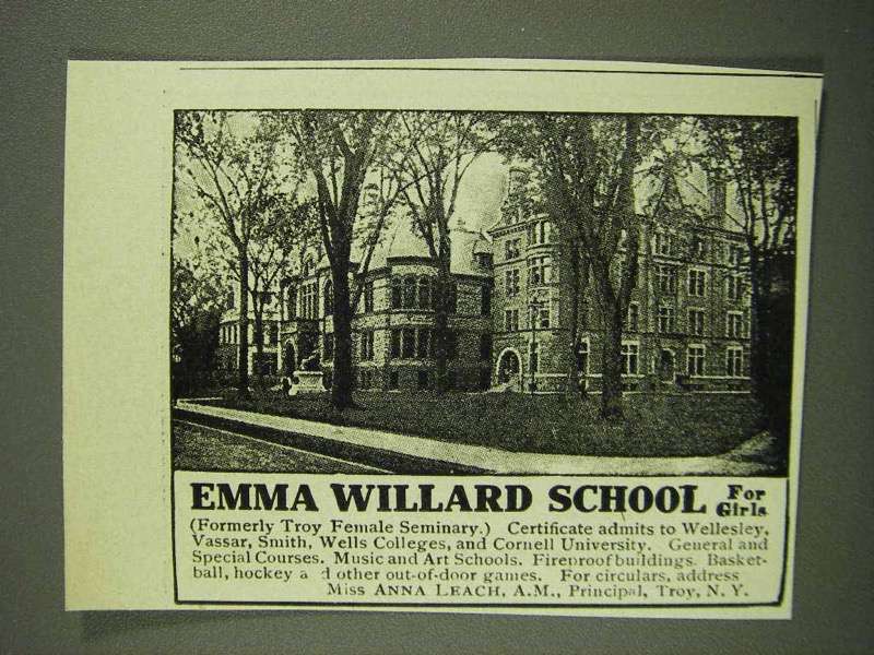 1908 Emma Willard School for Girls Ad - $18.49