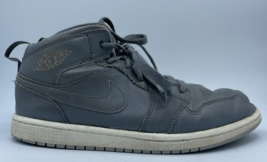 Nike Air Jordan 1 Mid Cool Grey Boys Girls Kids Youth Sneakers Shoes Size 3Y - £19.38 GBP