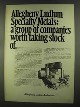 1972 Allegheny Ludlum Ad - Specialty Metals - $18.49