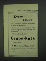 1908 Post Grape-Nuts Cereal Ad - Every Effort - £14.48 GBP