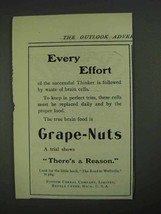 1908 Post Grape-Nuts Cereal Ad - Every Effort - £14.76 GBP