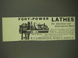 1908 W.F. & John Barnes Lathes Ad - Foot-Power - $18.49