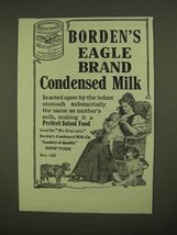 1909 Borden&#39;s Eagle Brand Condensed Milk Ad - £15.01 GBP