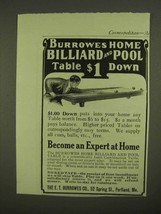 1909 Burrowes Home Billiard and Pool Table Ad - $18.49