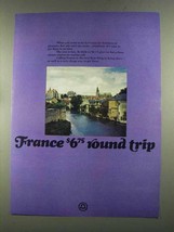 1972 Bell Telephone Ad - France $6.75 Round Trip - $18.49