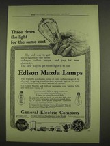 1913 General Electric Edison Mazda Lamps Ad - $18.49