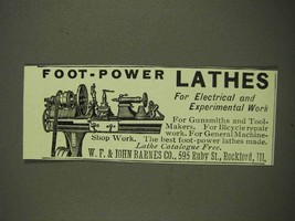 1913 W.F. & John Barnes Lathes Ad - Foot-Power - $18.49