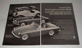 1971 Mg Mgb Car Ad - With Mga, MG-TD And MG-TC - £14.53 GBP