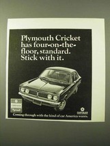 1971 Plymouth Cricket Car Ad - Four-on-The-Floor - £14.78 GBP