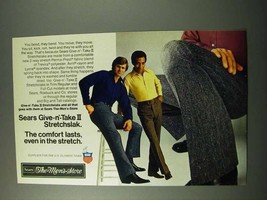 1972 Sears Give-n'-Take II Stretchslak Ad - Comfort - $18.49