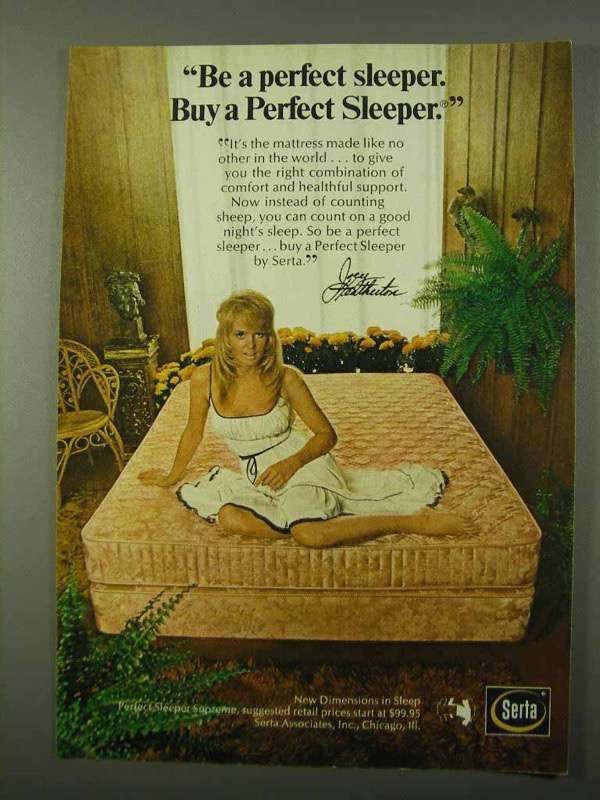 1972 Serta Perfect Sleeper Mattress Ad - Joey Heatherton - $18.49