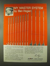 1972 AMF Ben Hogan Master System Golf Clubs Ad - £14.53 GBP