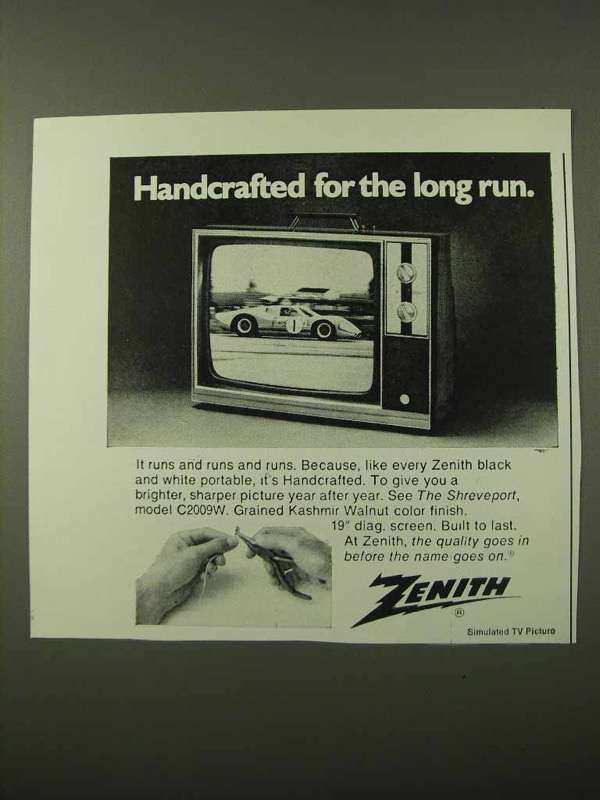 1972 Zenith Shreveport Model C2009W Television Ad - $18.49