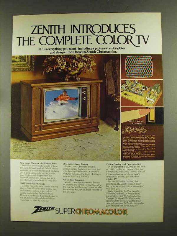 1972 Zenith Spalding Model D4771P Television Ad - $18.49