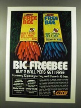 1972 Bic Fine Point and Medium Point Pens Ad - Freebee - £14.76 GBP