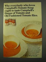 1972 Campbell's Soup Ad - Bisque of Tomato, Tomato Rice - $18.49