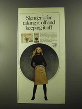 1973 Carnation Slender Ad - Taking Off - £14.49 GBP