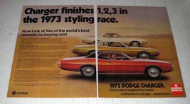 1973 Dodge Charger Ad - Coupe Landau Top, SE, Hardtop - £14.54 GBP
