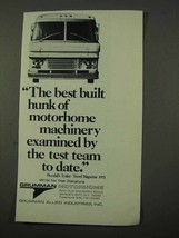 1972 Grumman Motorhomes Ad - Best Built Hunk - £14.77 GBP