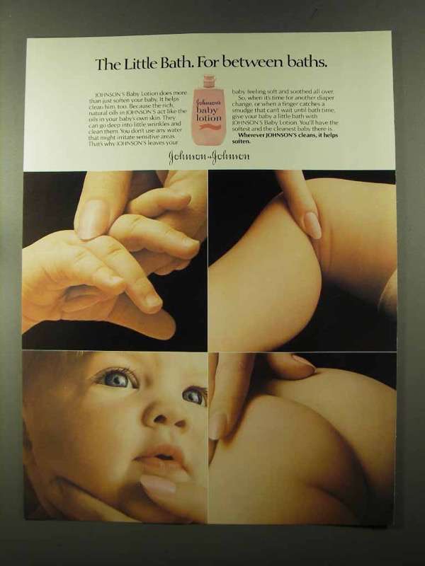 Primary image for 1973 Johnson's Baby Lotion Ad - The Little Bath