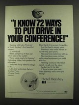 1972 Hotel Hershey Ad - Put Drive in your Conference - £14.76 GBP