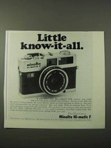 1972 Minolta Hi-Matic F Camera Ad - Little Know-it-All - £14.78 GBP