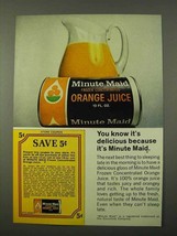 1972 Minute Maid Frozen Orange Juice Ad - Delicious - £14.78 GBP