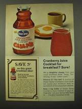 1972 Ocean Spray Cranberry Juice Cocktail Ad - £14.55 GBP