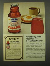 1972 Ocean Spray Cranberry Juice Cocktail Ad - £14.11 GBP