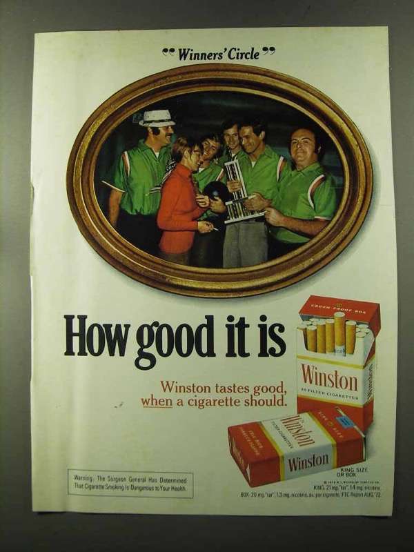 Primary image for 1973 Winston Cigarettes Ad - Winners' Circle