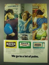 1974 Bayer Aspirin Ad - We Go to a Lot of Pains - £14.52 GBP